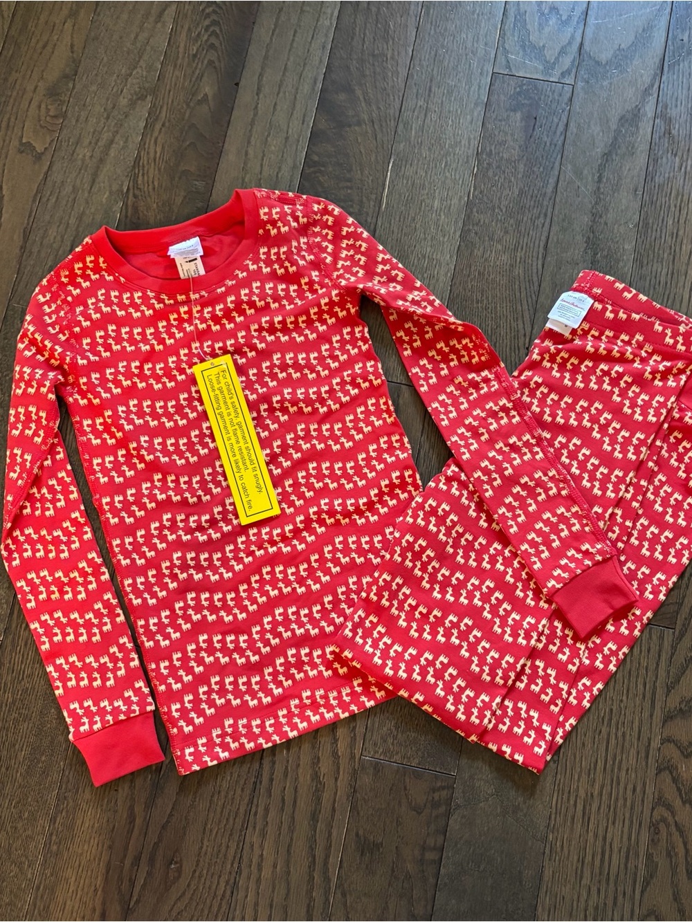 Hanna Andersson Red Reindeer Pajama Set NWT Size 8 Christmas Holiday